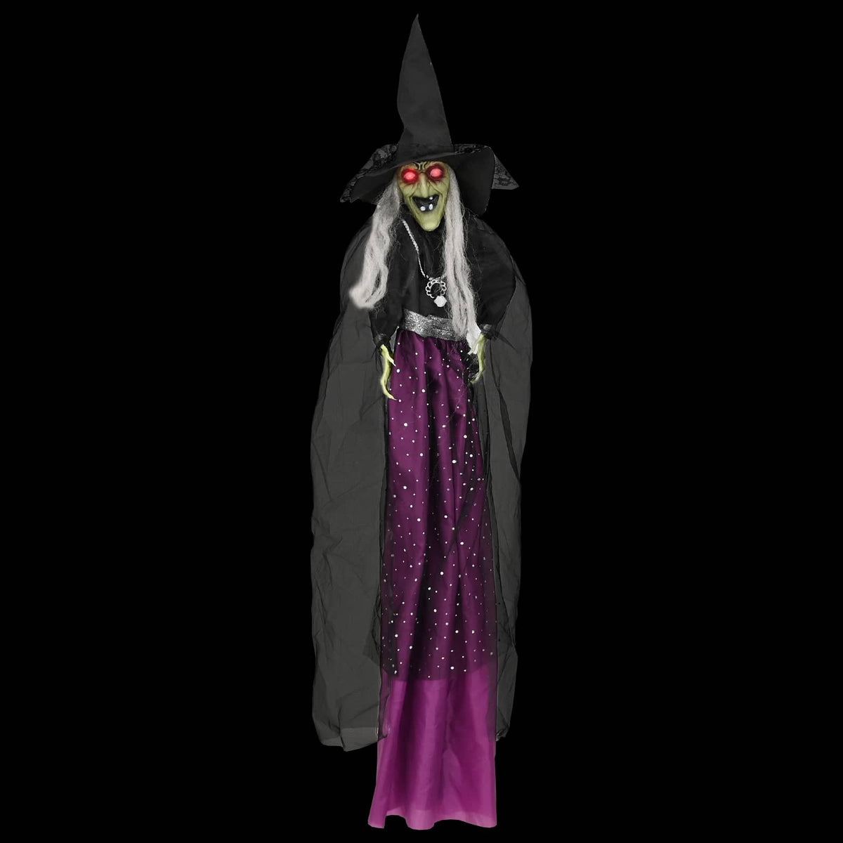vidaXL Wisząca czarownica na Halloween SPOOKA Fioletowy 30 x 133 cm