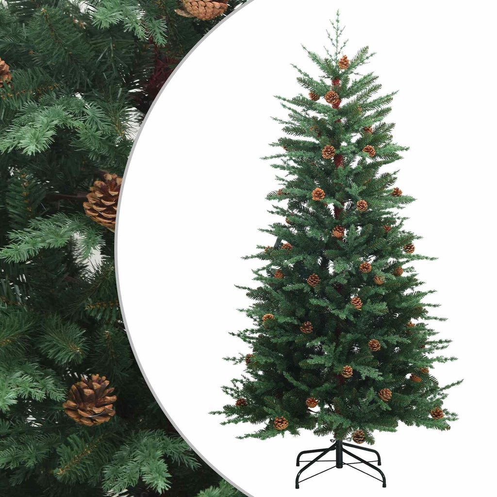 vidaXL Sztuczna choinka z zawiasami 150 cm PE i PVC zielony