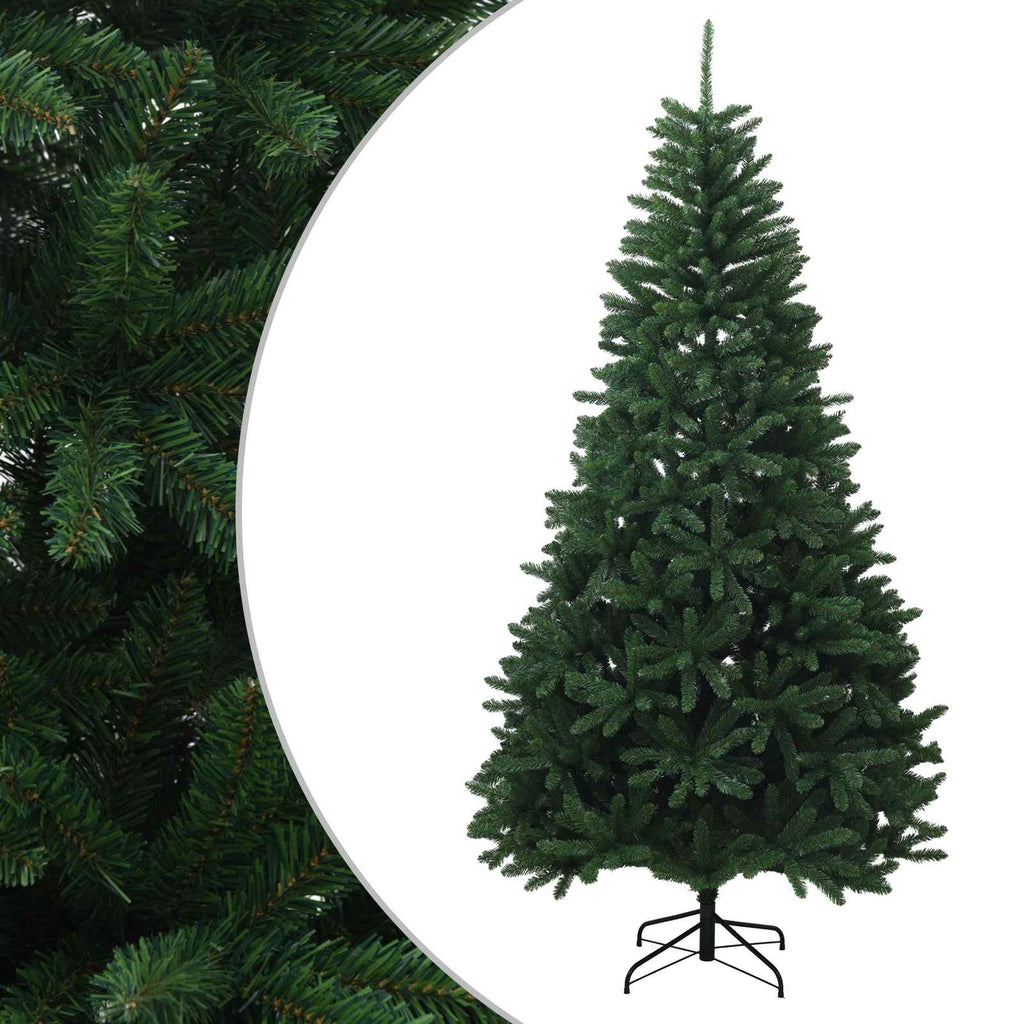 vidaXL Sztuczna choinka z zawiasami 210 cm PVC Średnia zieleń