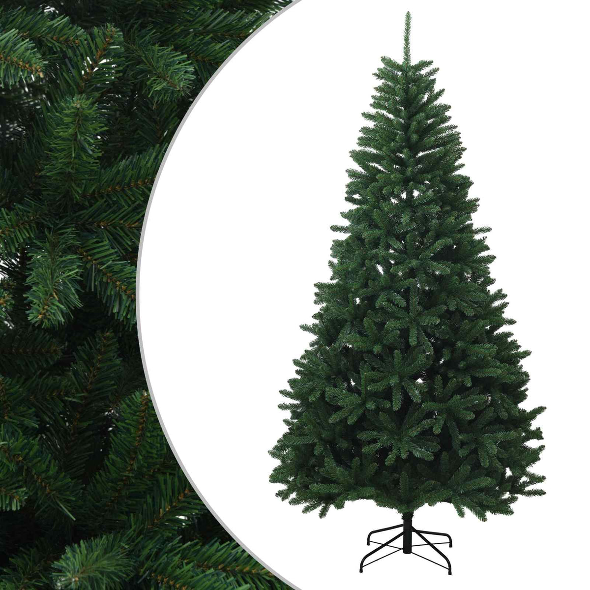 vidaXL Sztuczna choinka z zawiasami 270 cm PVC Średnia zieleń