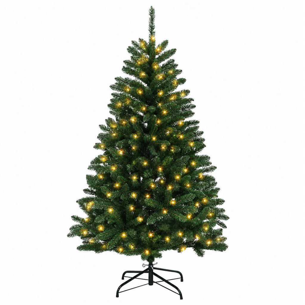 vidaXL Sztuczna choinka z zawiasami 180 cm 300 LED Ciepła biel stal
