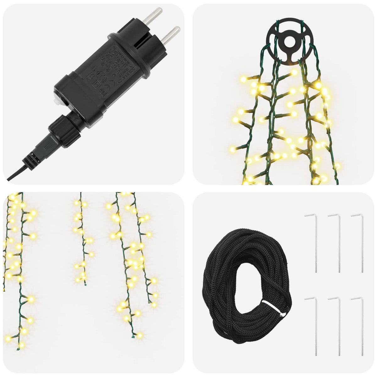 vidaXL Oświetlenie choinkowe z 6 diodami LED 540 LED Ciepła biel