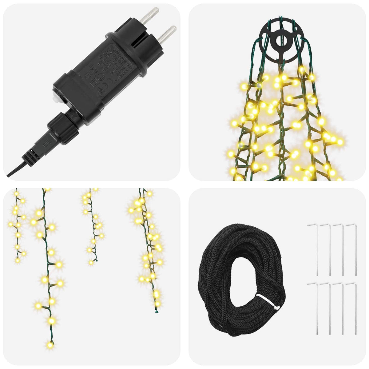 vidaXL Lampki choinkowe z 8 diodami LED 1000 LED Ciepła biel