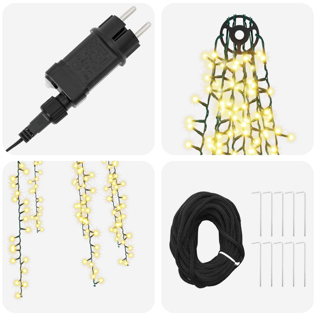 vidaXL Oświetlenie choinkowe z 10 diodami LED 1550 LED Ciepła biel