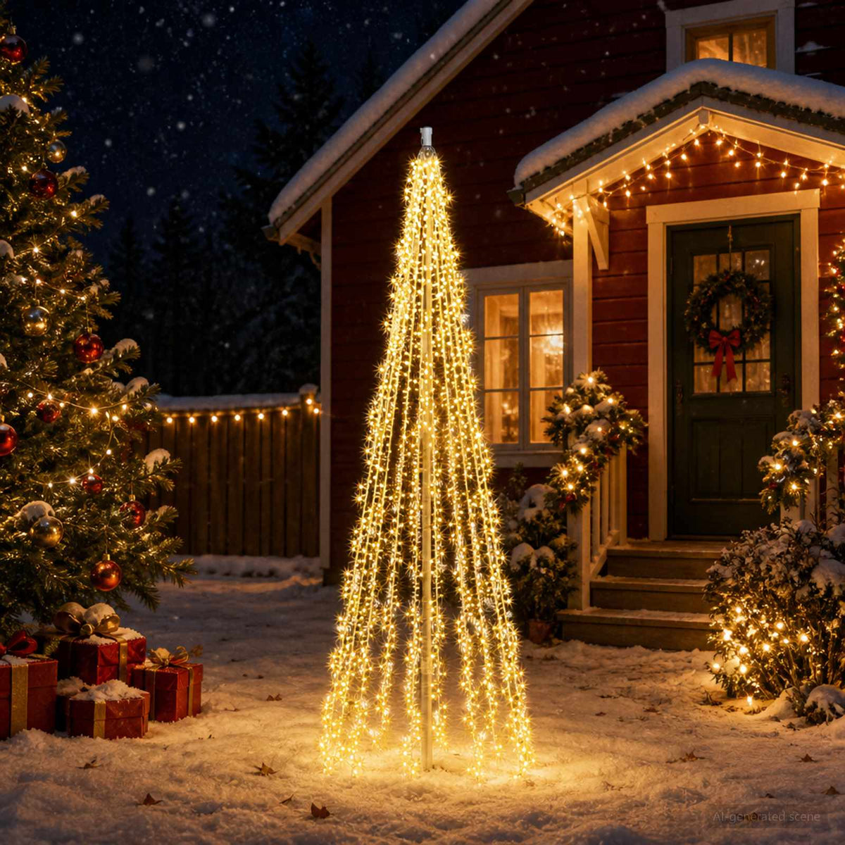 vidaXL Oświetlenie choinkowe z 10 diodami LED 1550 LED Ciepła biel