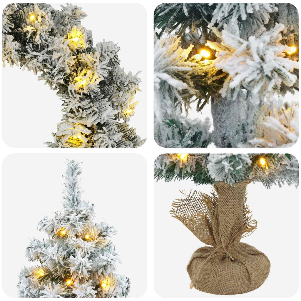 vidaXL Zestaw mini choinek 45 cm 125 LED Ciepła biel PVC