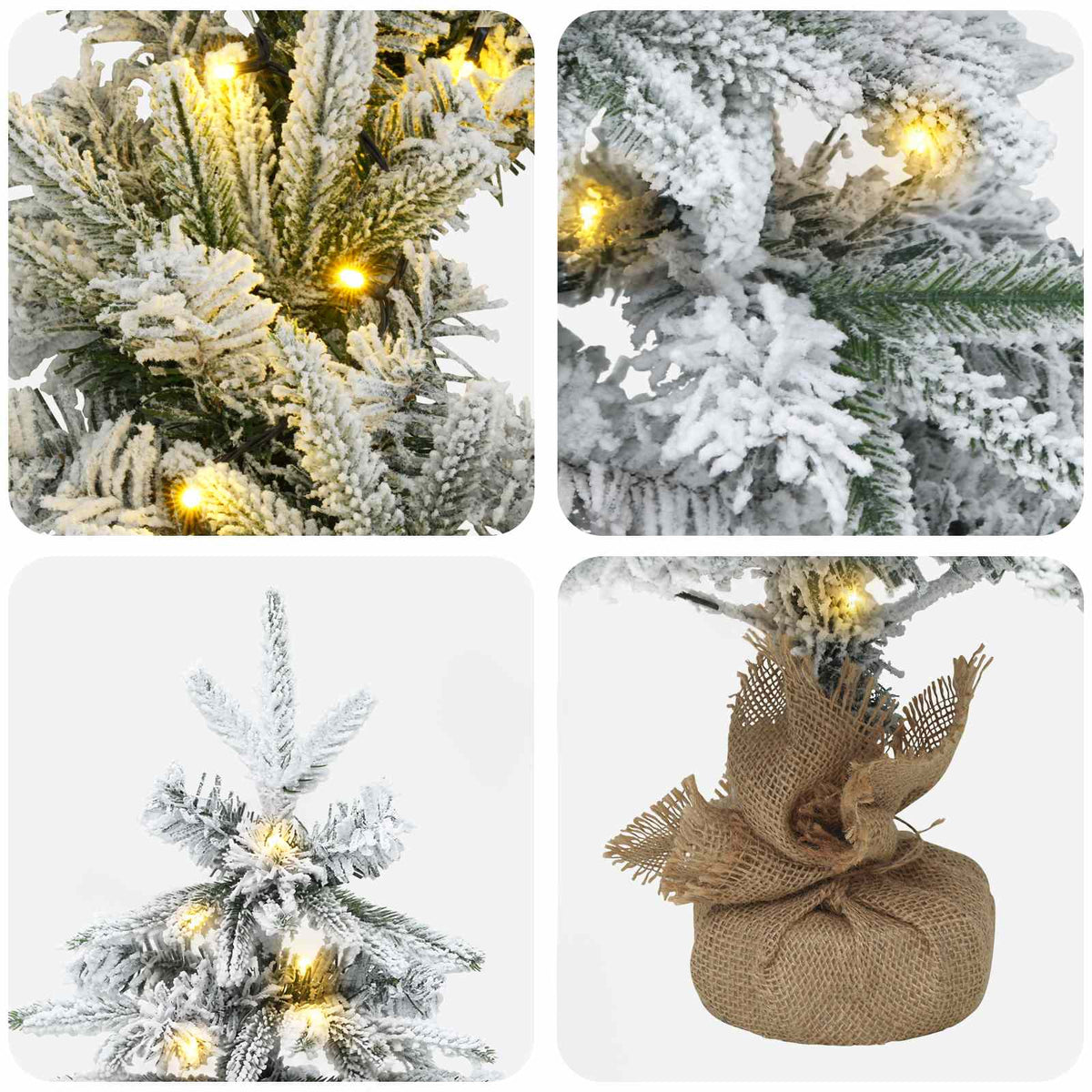 vidaXL Mini choinka świąteczna 45 cm 125 LED Ciepła biel PVC i PE