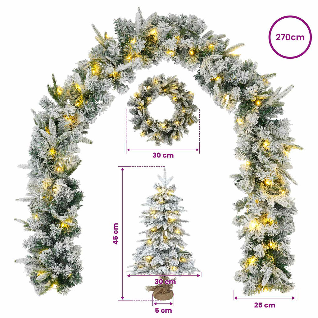 vidaXL Mini choinka świąteczna 45 cm 125 LED Ciepła biel PVC i PE