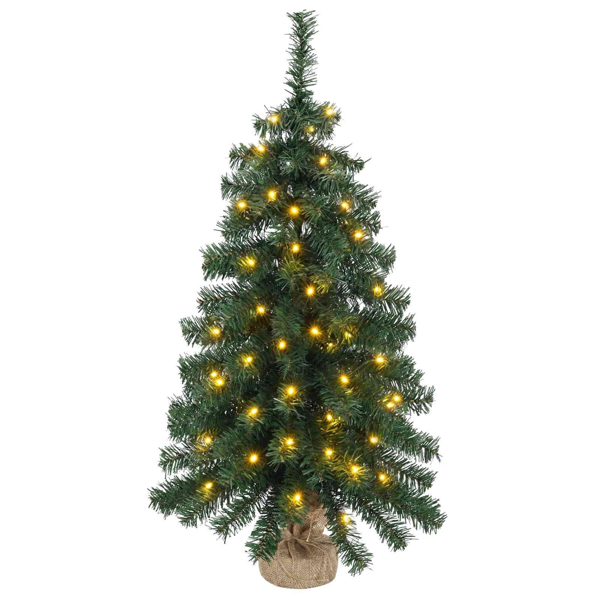 vidaXL Zestaw mini choinek 60 cm 125 LED Ciepła biel PVC zielony