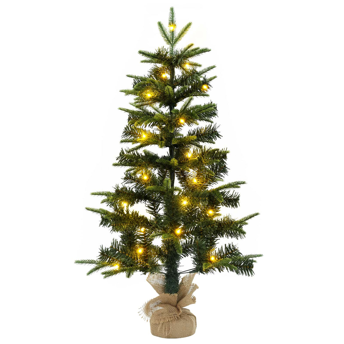 vidaXL Zestaw mini choinek 60 cm 125 LED Ciepła biel PVC i PE zielony
