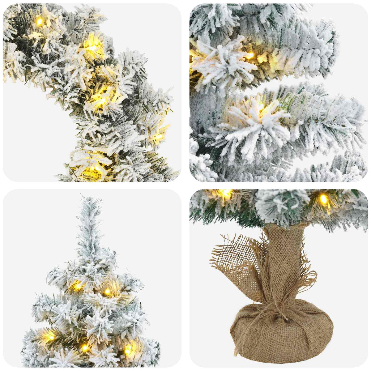 vidaXL Zestaw mini choinek 90 cm 175 LED Ciepła biel PVC