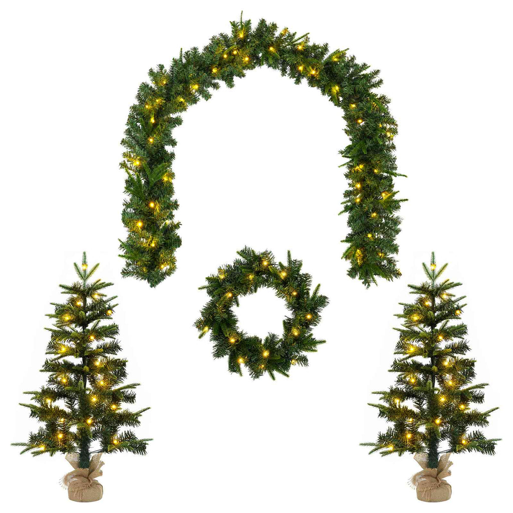 vidaXL Mini choinka świąteczna 90 cm 175 LED Ciepła biel PVC i PE