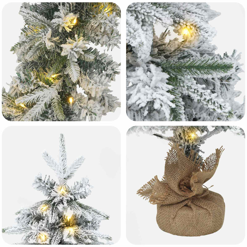 vidaXL Zestaw mini choinek 90 cm 175 LED Ciepła biel PVC i PE