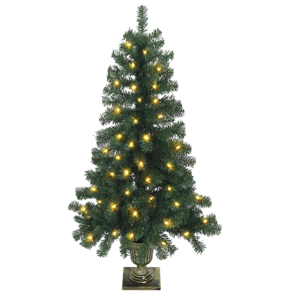 vidaXL Zestaw mini choinek 120 cm 275 LED Ciepła biel PVC zielony