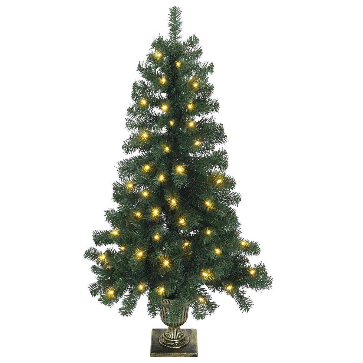 vidaXL Zestaw mini choinek 120 cm 275 LED Ciepła biel PVC zielony