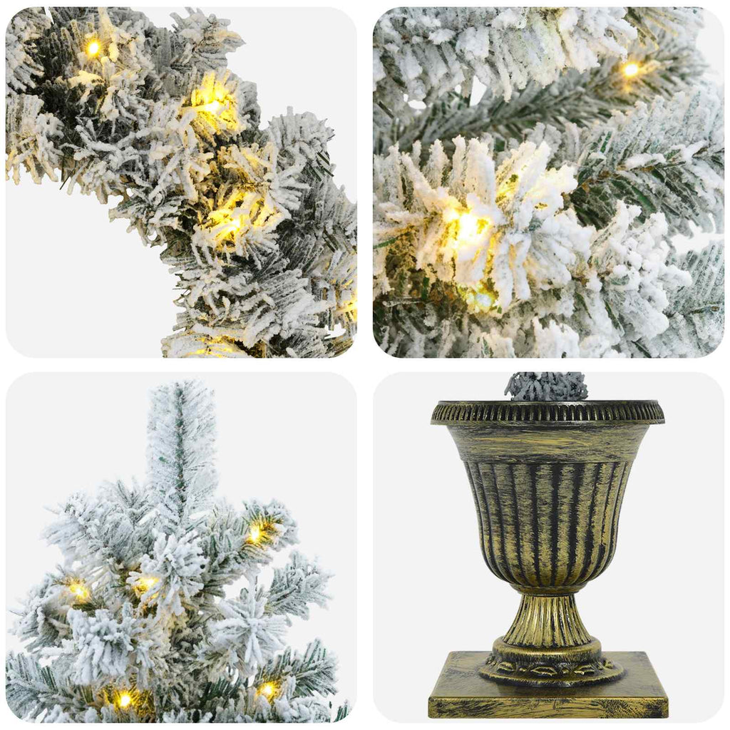 vidaXL Zestaw mini choinek 120 cm 275 LED Ciepła biel PVC