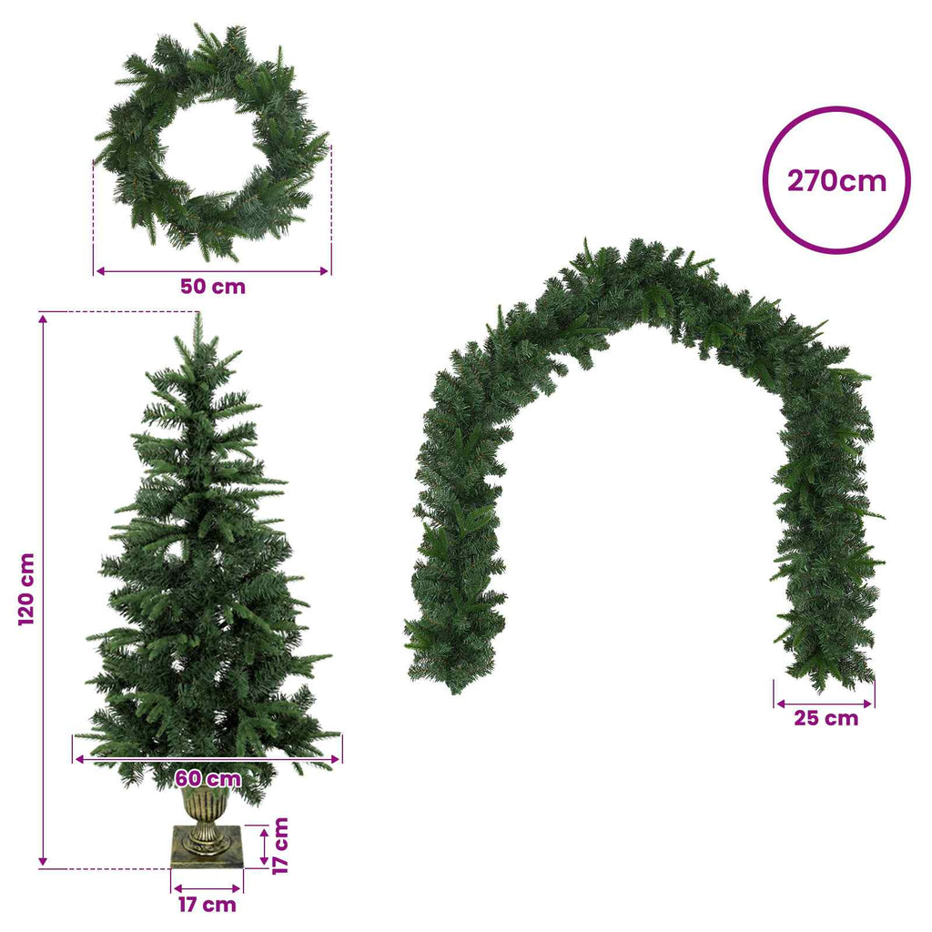 vidaXL Mini choinka świąteczna 120 cm PVC i PE zielony