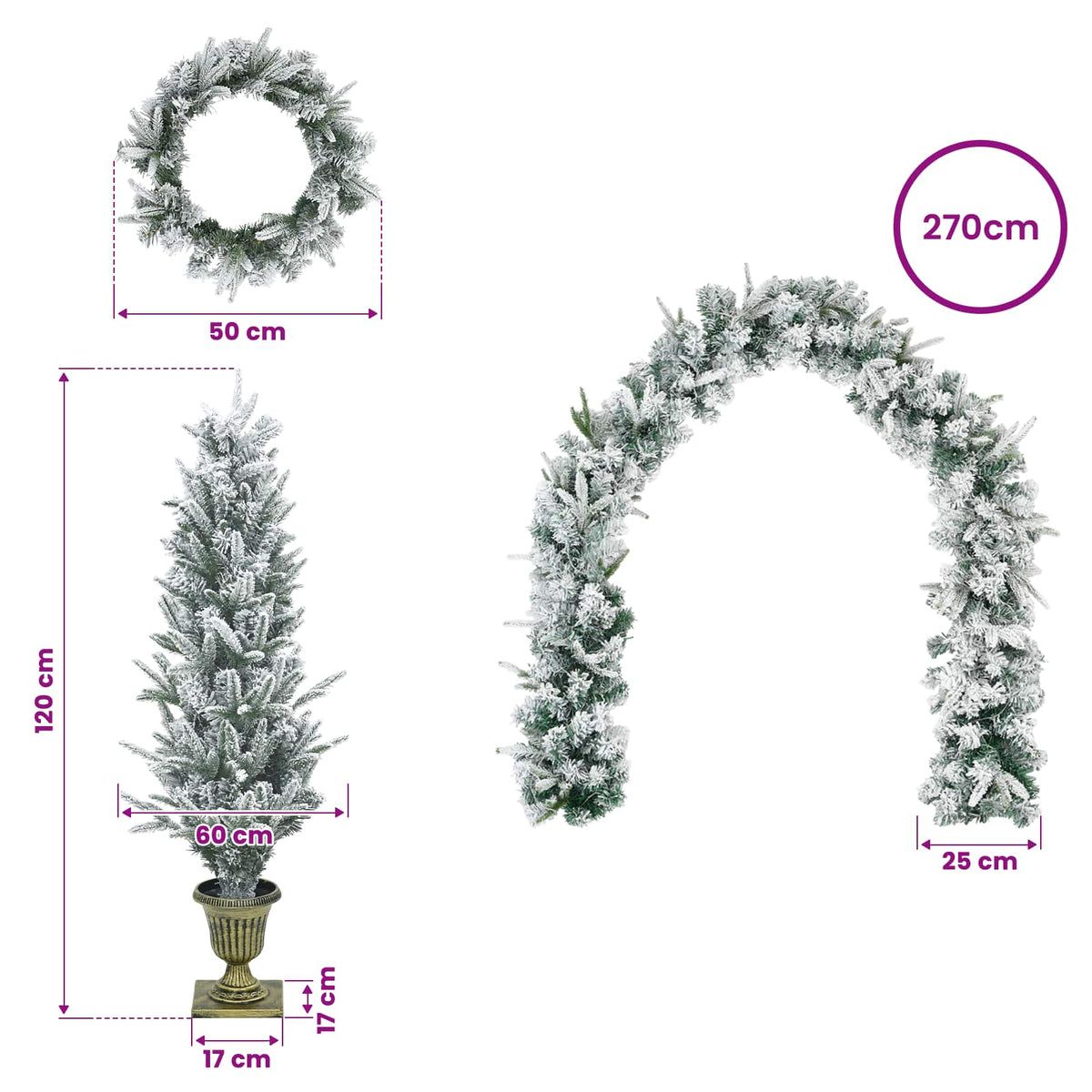 vidaXL Mini choinka świąteczna 120 cm PVC i PE Zielony i Biały