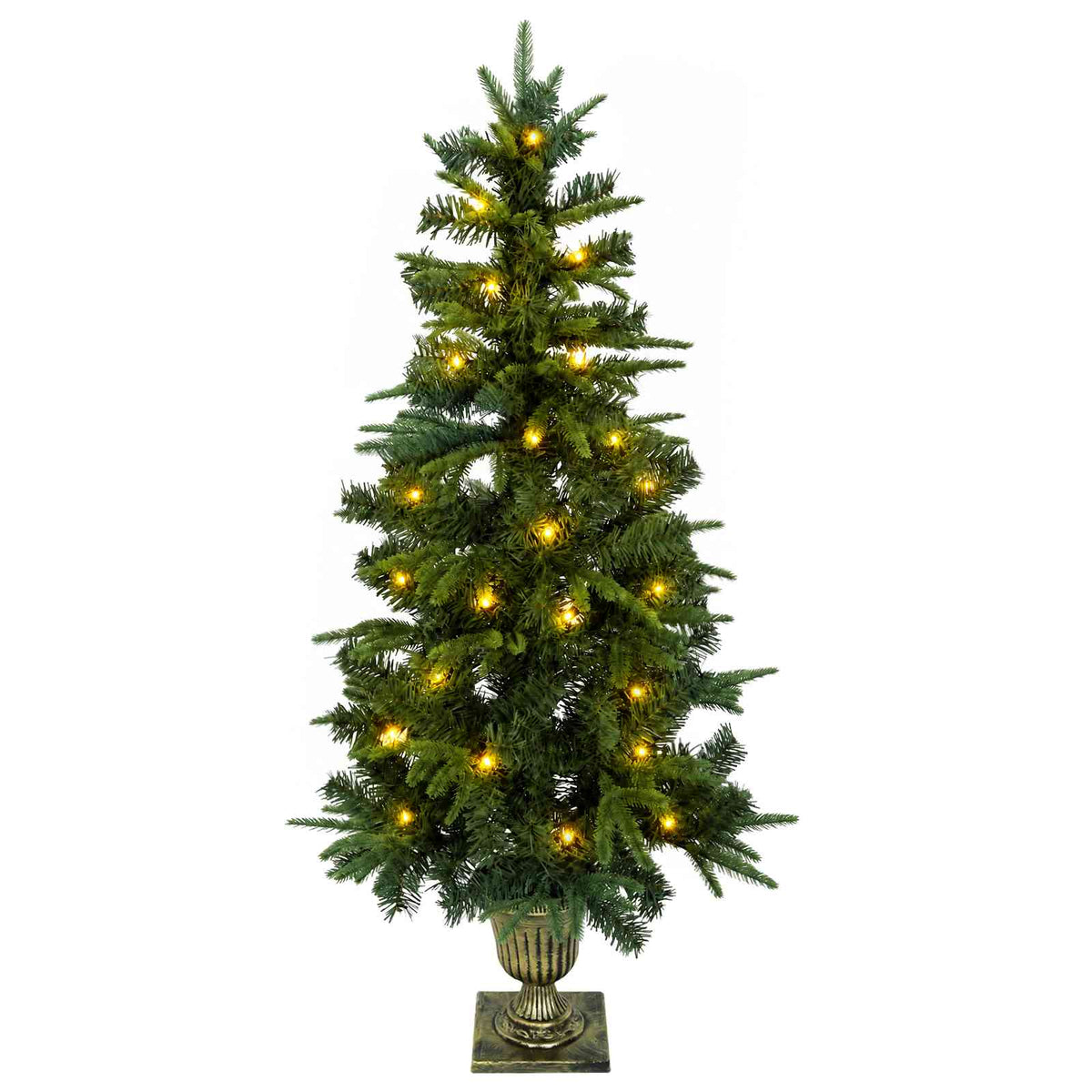 vidaXL Zestaw mini choinek 120 cm 275 LED Ciepła biel PVC i PE zielony
