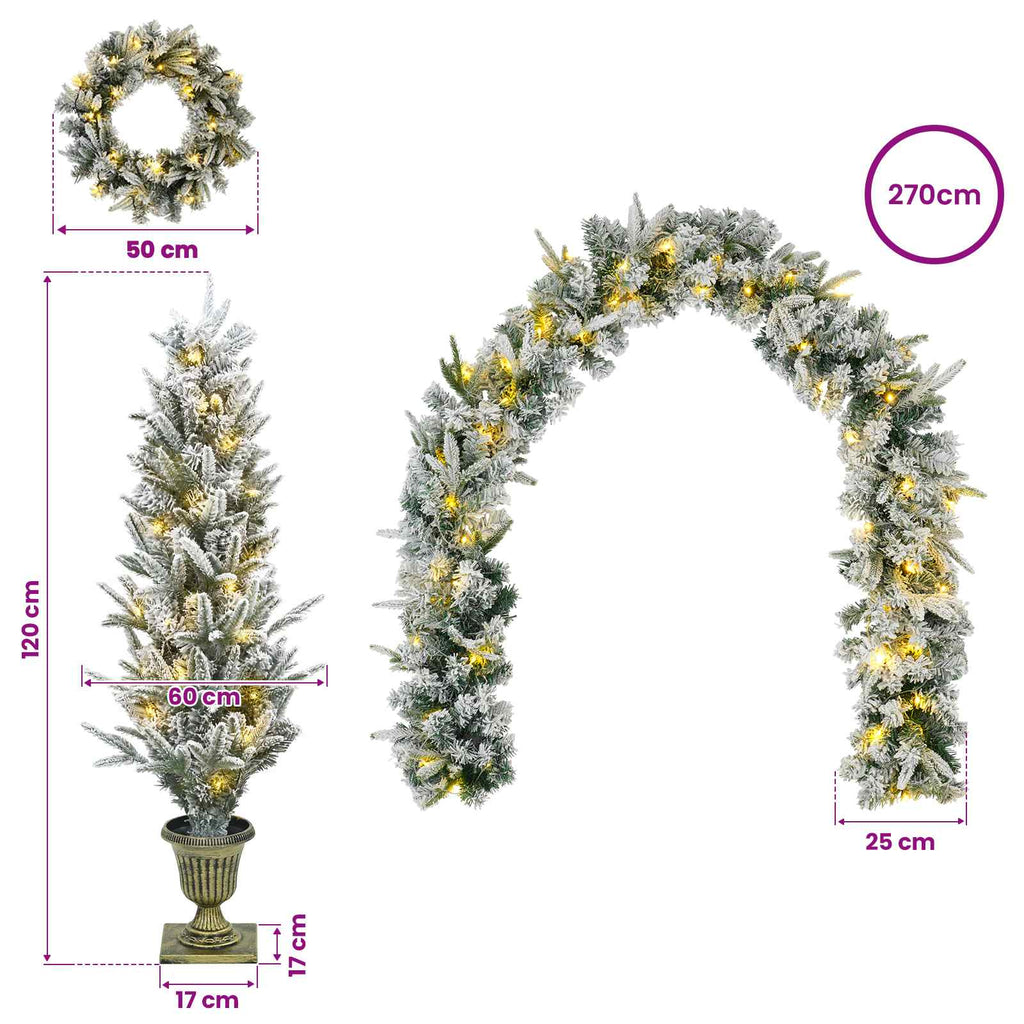 vidaXL Mini choinka świąteczna 120 cm 275 LED Ciepła biel PVC i PE