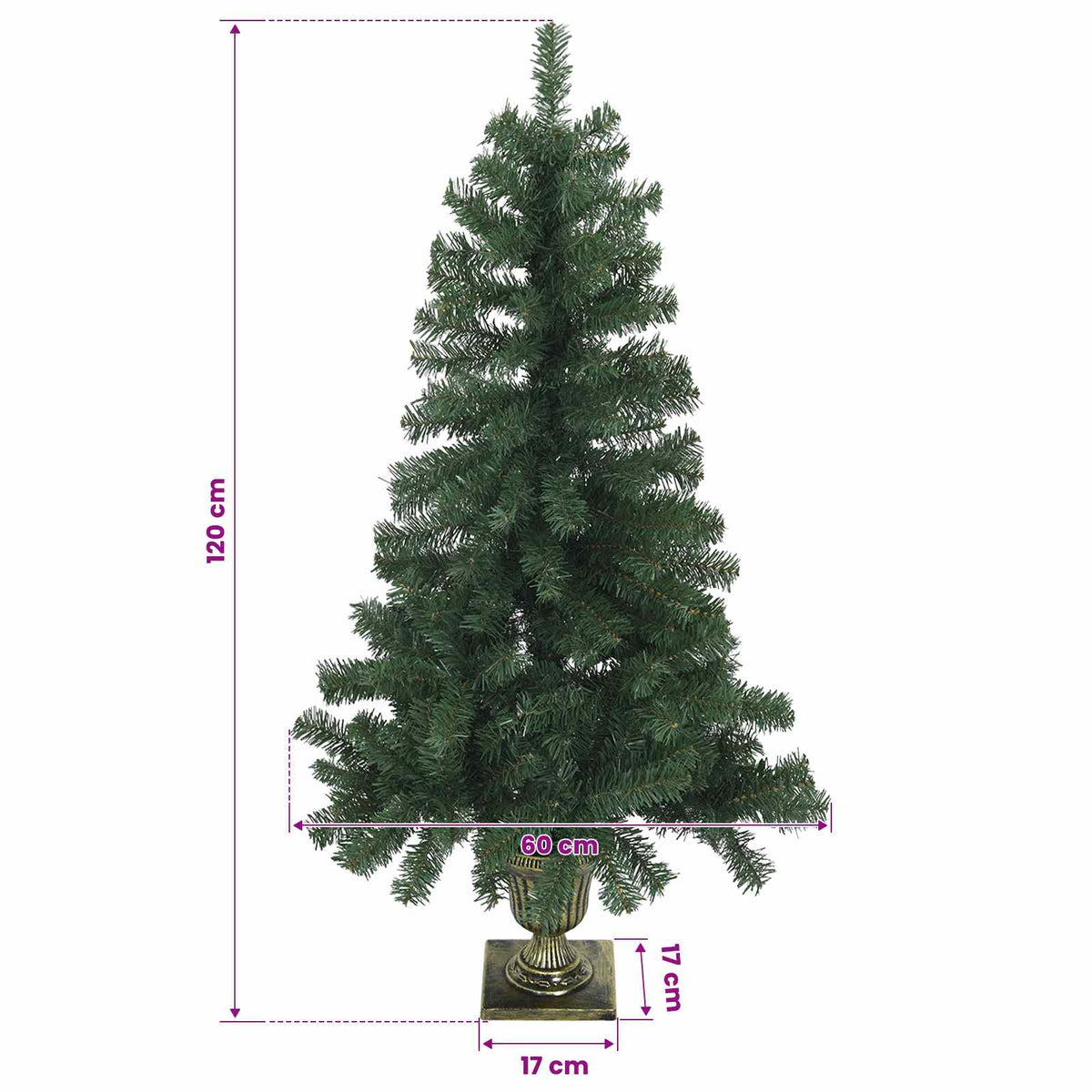 vidaXL Mini choinka świąteczna 120 cm PVC zielony