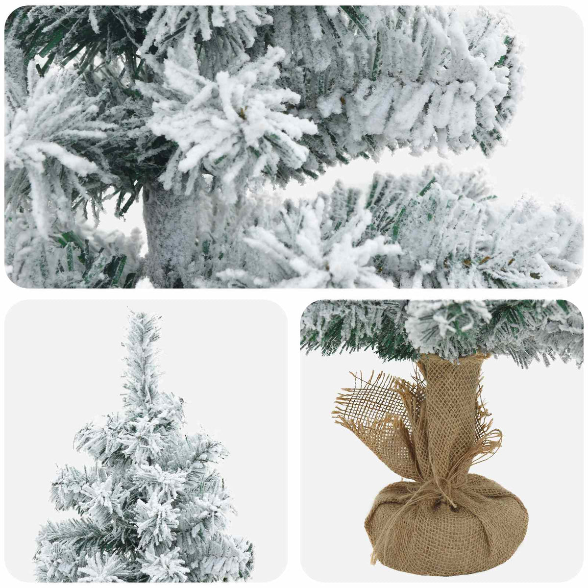 vidaXL Mini choinka ośnieżona 60 cm PVC Zielony i Biały