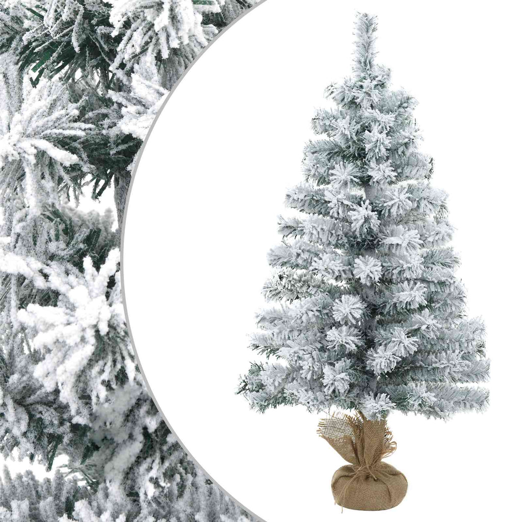 vidaXL Mini choinka ośnieżona 60 cm PVC Zielony i Biały