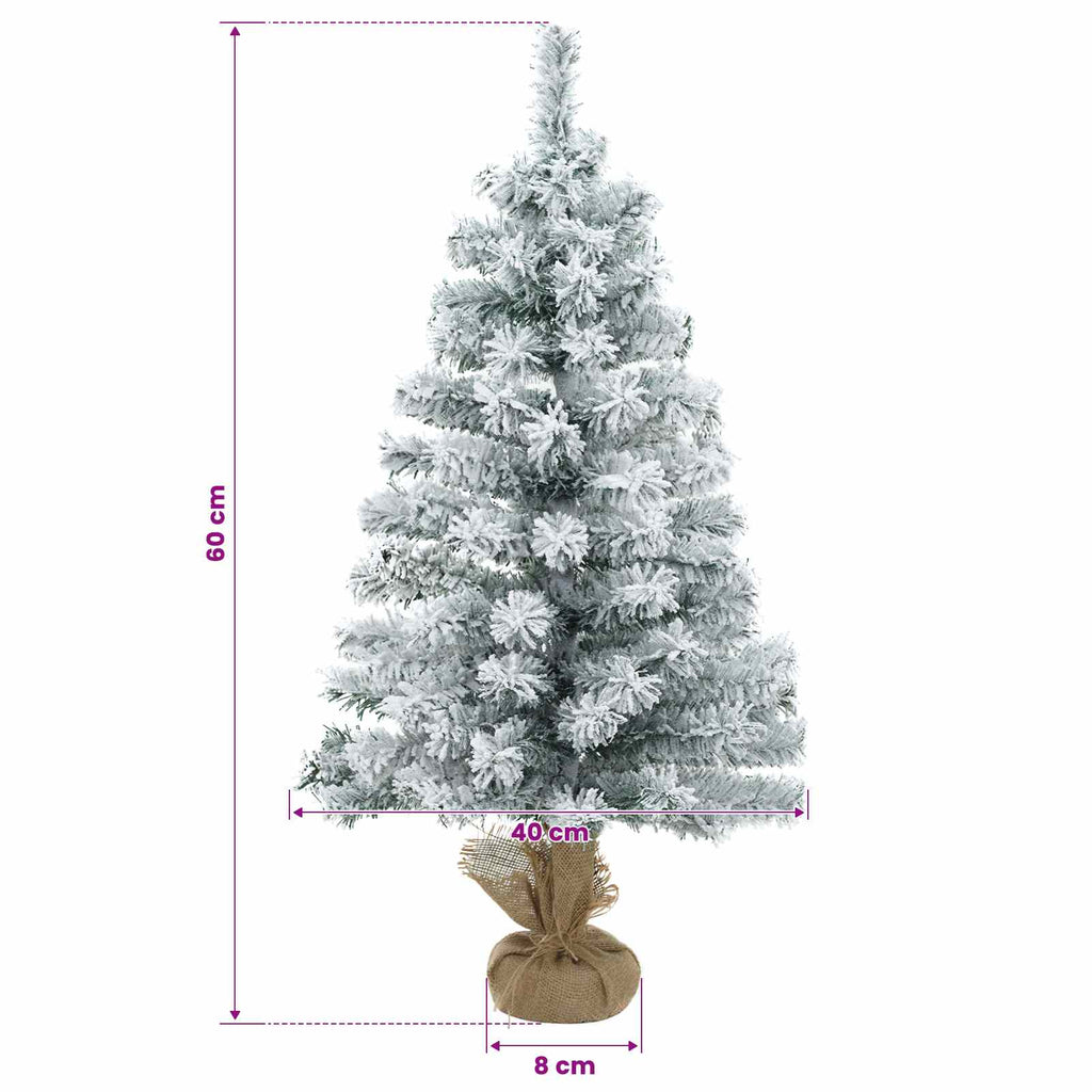 vidaXL Mini choinka ośnieżona 60 cm PVC Zielony i Biały