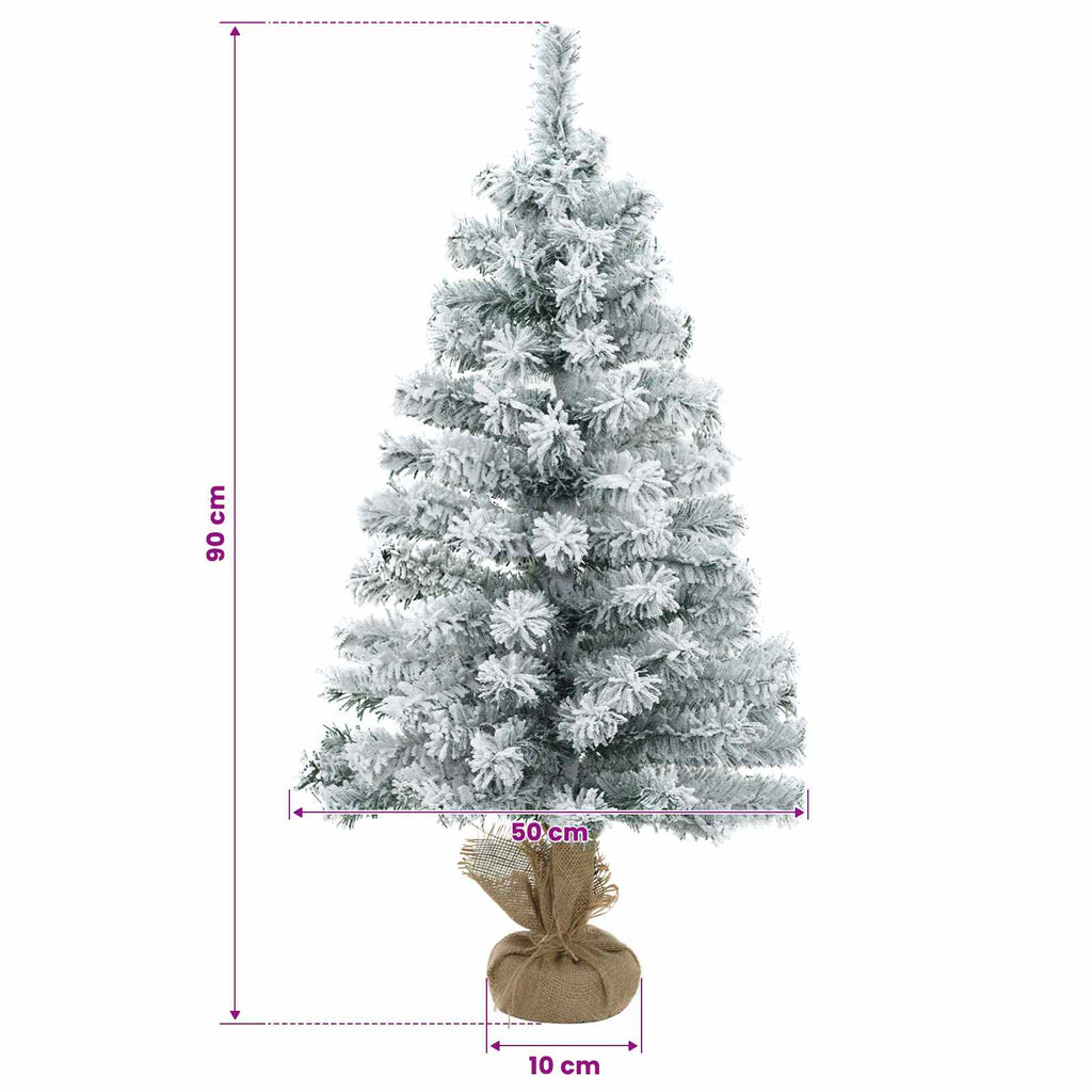 vidaXL Mini choinka ośnieżona 90 cm PVC Zielony i Biały