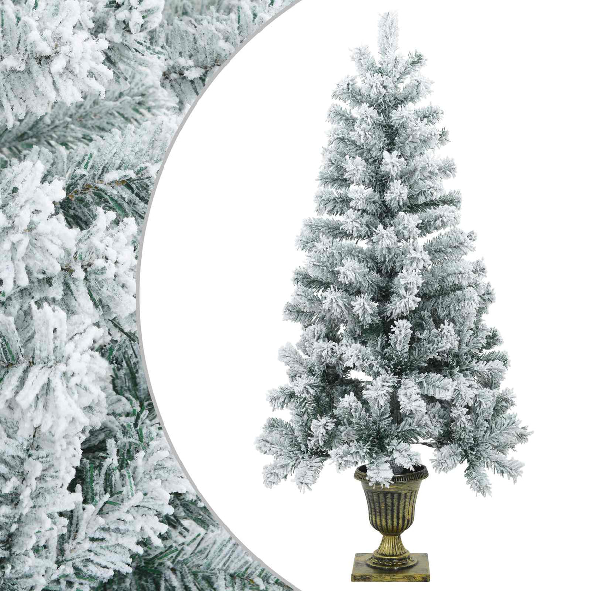 vidaXL Mini choinka ośnieżona 120 cm PVC Zielony i Biały