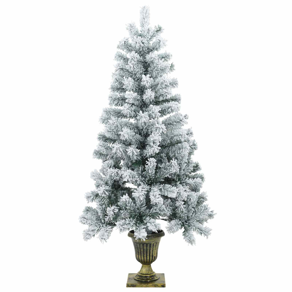 vidaXL Mini choinka ośnieżona 120 cm PVC Zielony i Biały