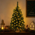 vidaXL Mini choinka świąteczna 60 cm 25 LED Ciepła biel PVC zielony