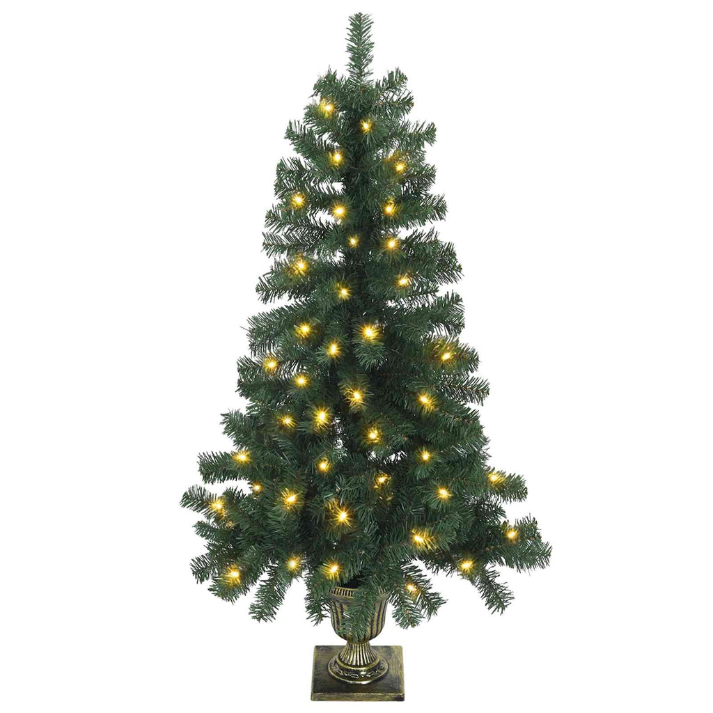 vidaXL Mini choinka świąteczna 120 cm 100 LED Ciepła biel PVC zielony
