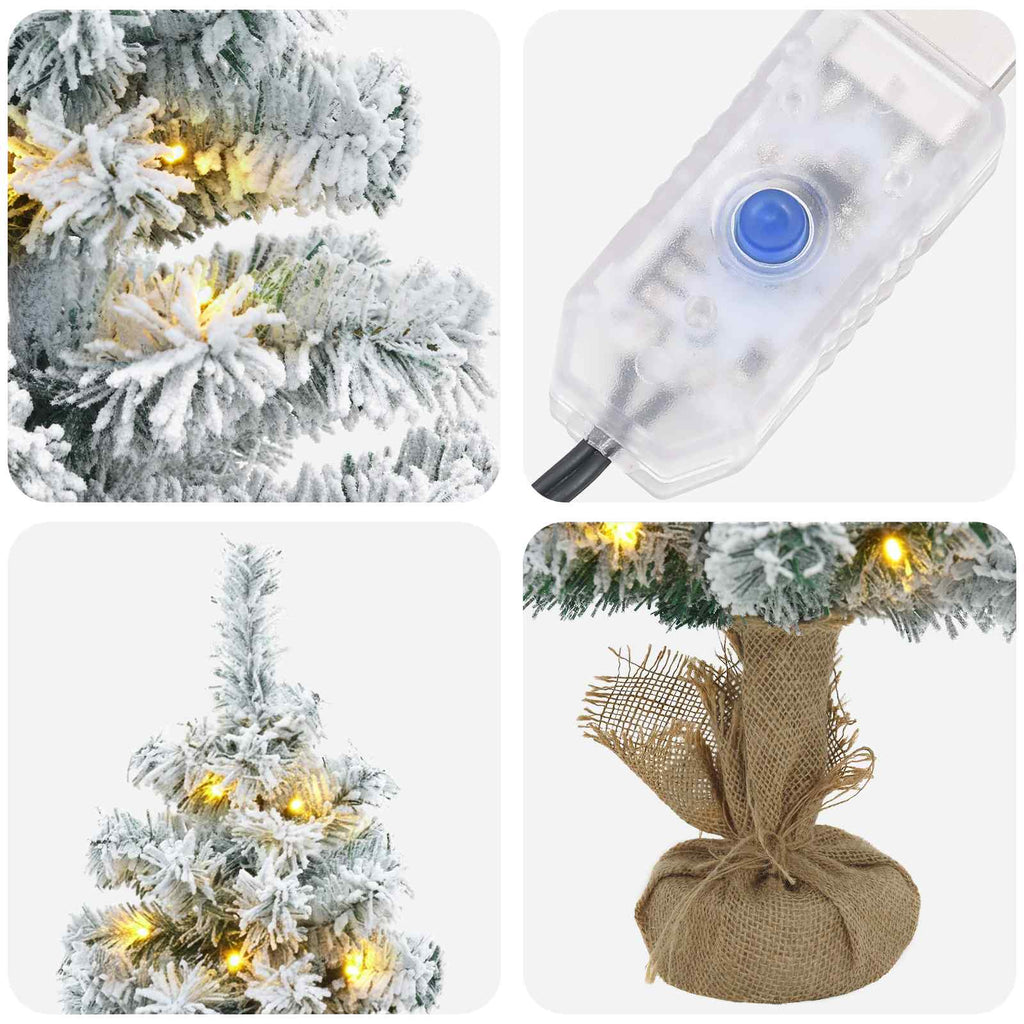 vidaXL Mini choinka świąteczna 45 cm 25 LED Ciepła biel PVC