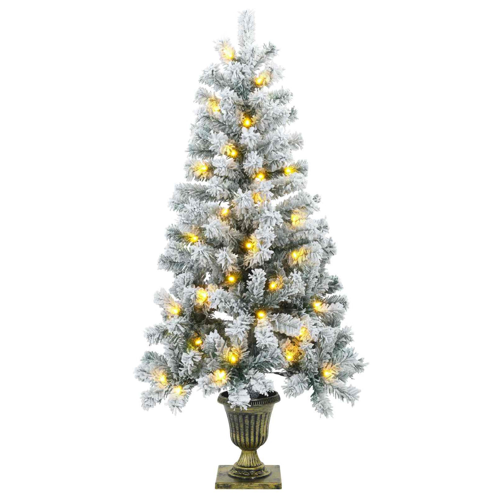 vidaXL Mini choinka ośnieżona 120 cm 100 LED Ciepła biel PVC