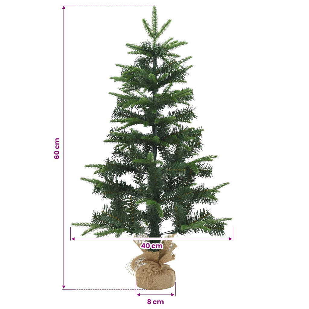 vidaXL Mini choinka świąteczna 60 cm PVC i PE zielony