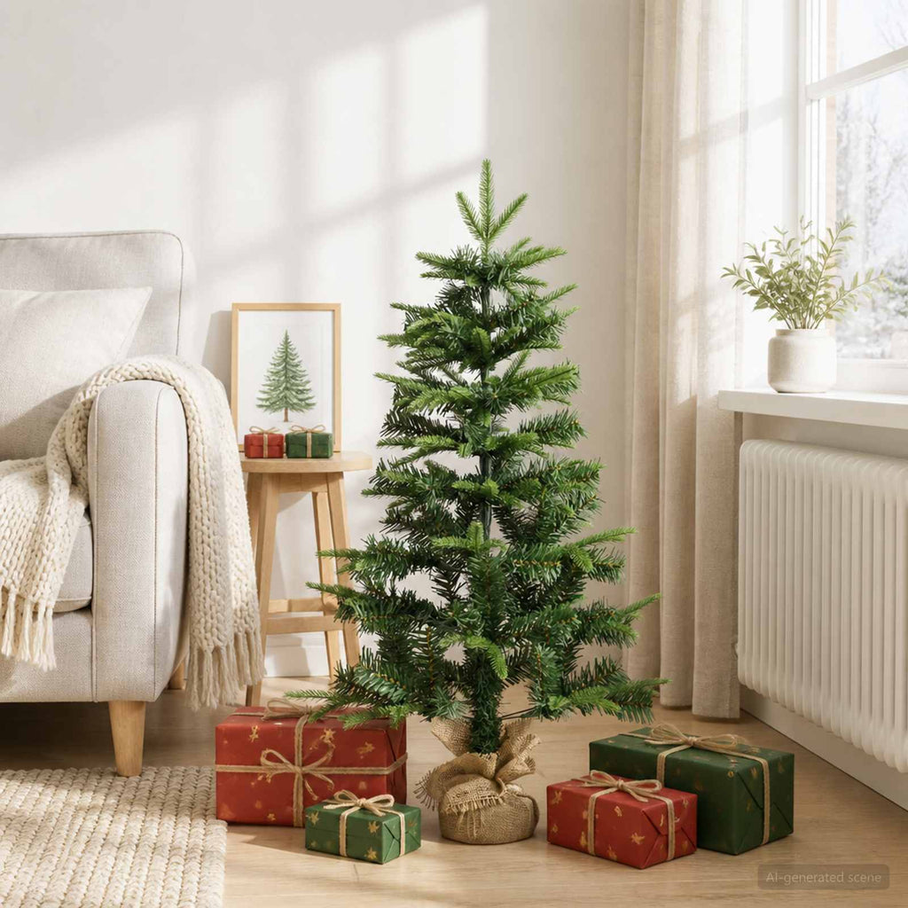 vidaXL Mini choinka świąteczna 90 cm PVC i PE zielony