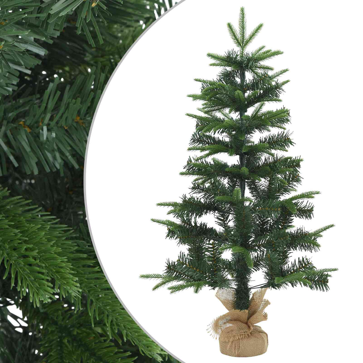 vidaXL Mini choinka świąteczna 90 cm PVC i PE zielony