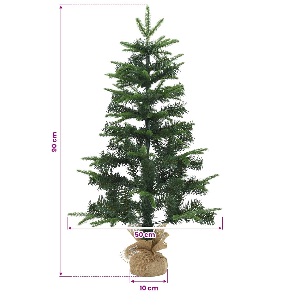 vidaXL Mini choinka świąteczna 90 cm PVC i PE zielony
