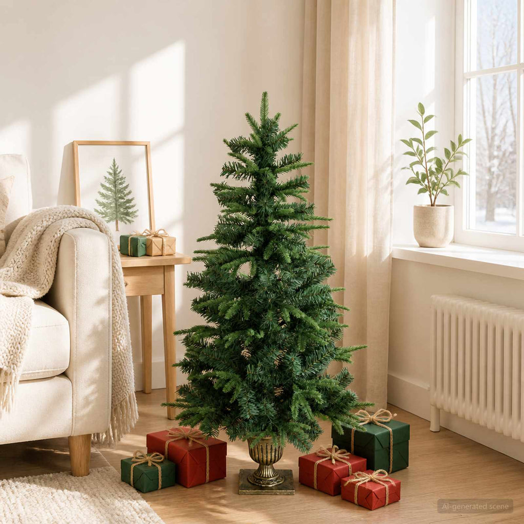 vidaXL Mini choinka świąteczna 120 cm PVC i PE zielony