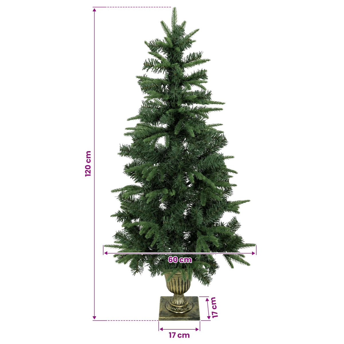vidaXL Mini choinka świąteczna 120 cm PVC i PE zielony