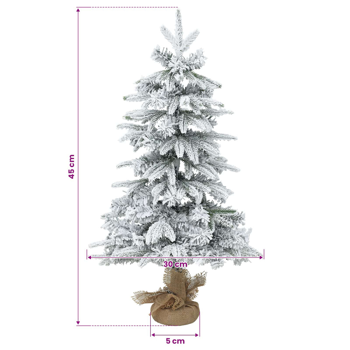 vidaXL Mini choinka świąteczna 45 cm PVC i PE Zielony i Biały