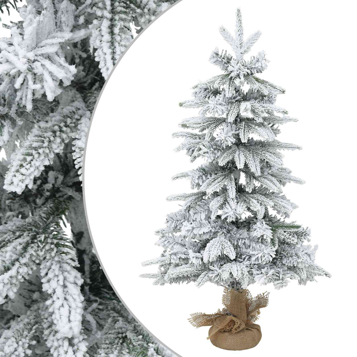 vidaXL Mini choinka świąteczna 60 cm PVC i PE Zielony i Biały