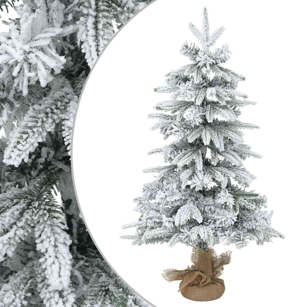 vidaXL Mini choinka świąteczna 90 cm PVC i PE Zielony i Biały