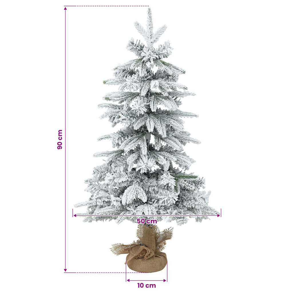 vidaXL Mini choinka świąteczna 90 cm PVC i PE Zielony i Biały