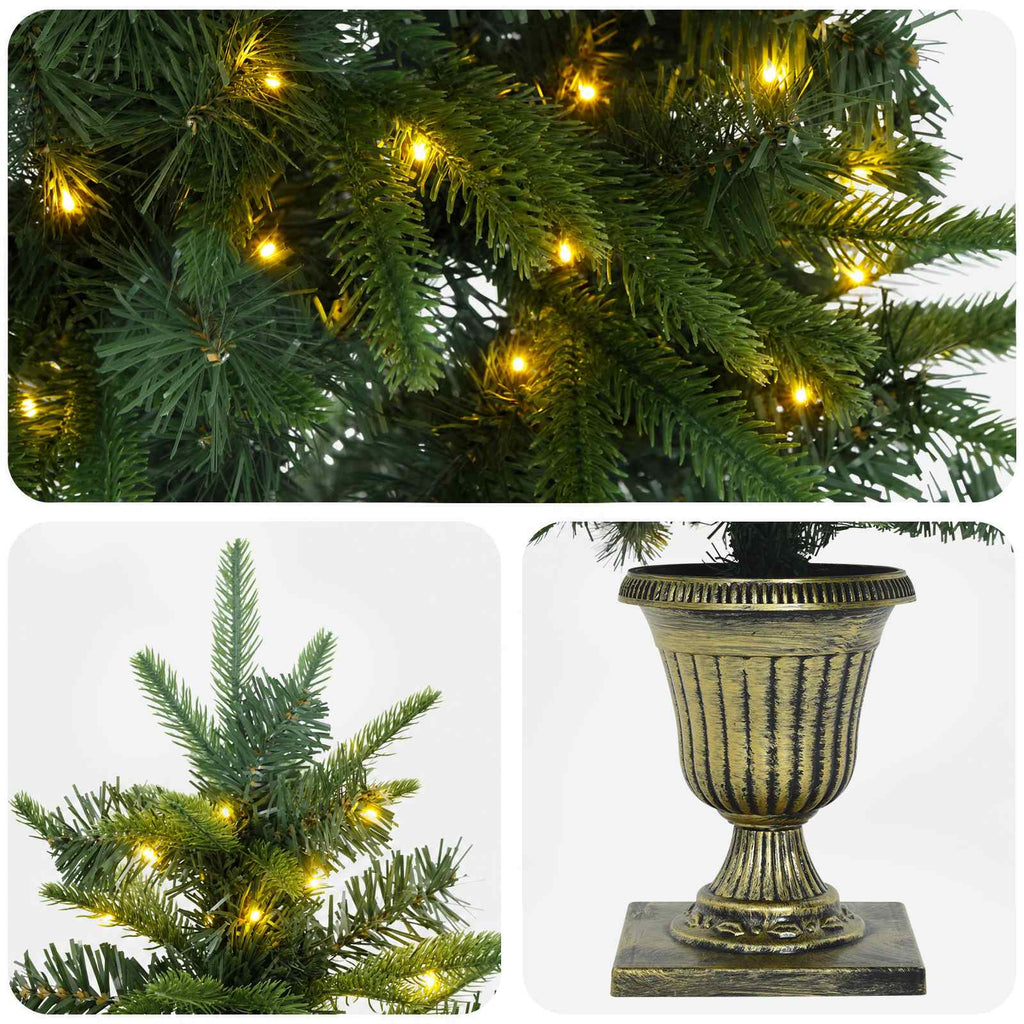 vidaXL Mini choinka świąteczna 120 cm 100 LED Ciepła biel PVC i PE