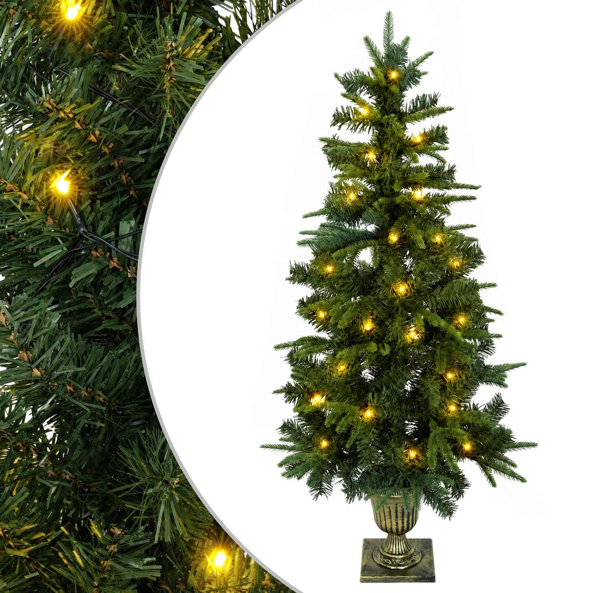 vidaXL Mini choinka świąteczna 120 cm 100 LED Ciepła biel PVC i PE
