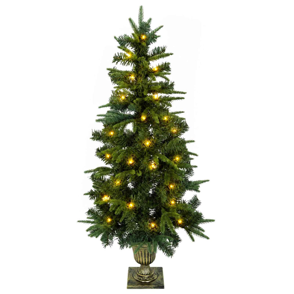 vidaXL Mini choinka świąteczna 120 cm 100 LED Ciepła biel PVC i PE