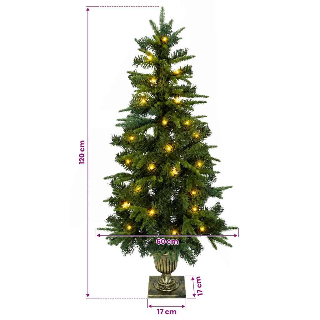 vidaXL Mini choinka świąteczna 120 cm 100 LED Ciepła biel PVC i PE