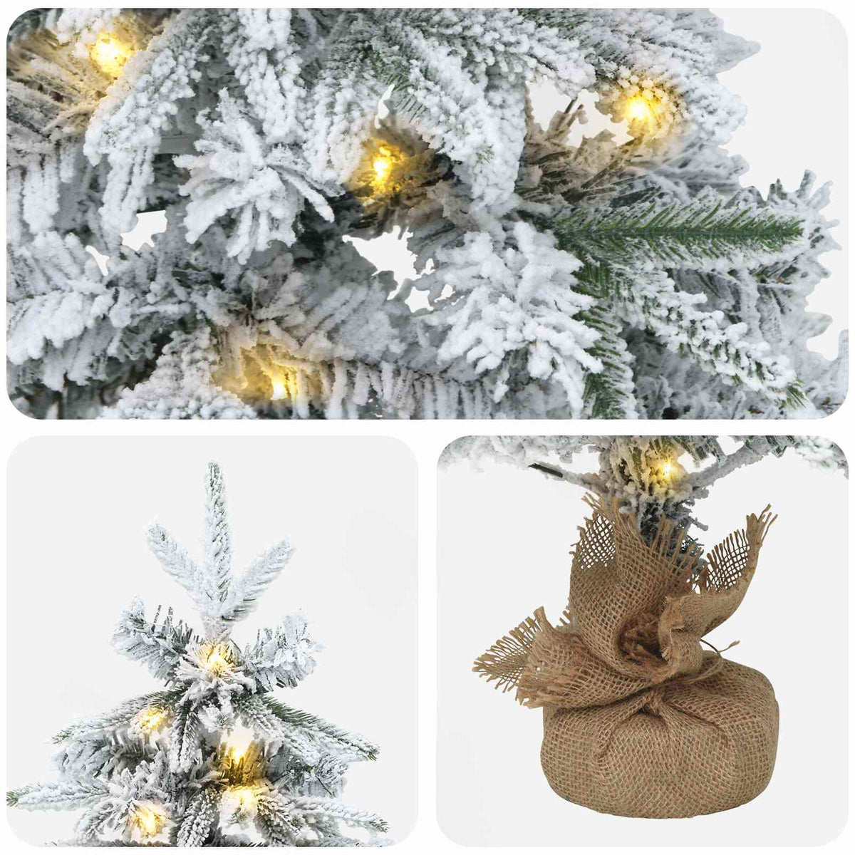 vidaXL Mini choinka świąteczna 45 cm 25 LED Ciepła biel PVC i PE